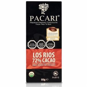 Barra de chocolate orgánico Los Ríos 72% cacao, Pacari