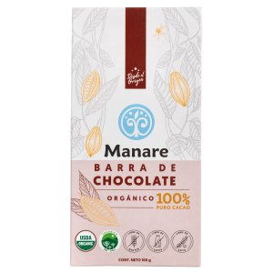 Chocolate orgánico 100% cacao Manare