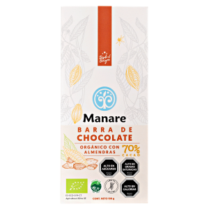 Chocolate orgánico con almendras 70% cacao Manare